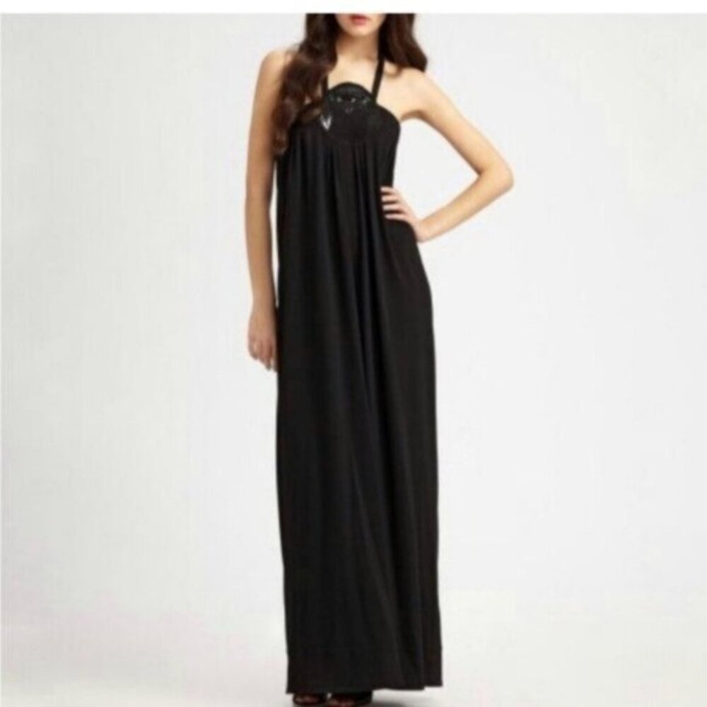 Black Halter Maxi Dress - Picture 2 of 2